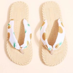 New- Pineapple Graphic Flip Flops